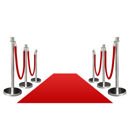 4 × Vip fence barrier posts red carpet stanchions crowd control event fence 