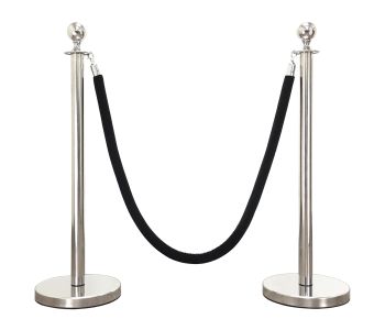 Crown Top Decorative Mirror Rope Safety Queue Stanchion Barrier in 3 pcs Set