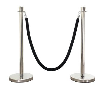 Taper Top Decorative Mirror Rope Safety Queue Stanchion Barrier in 3 pcs Set
