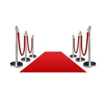 Hollywood Grand Entrance VIP Style Red Carpet Event Rug with Stanchion Barrier Combo